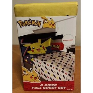 Pokémon Lighting‎ Bolt 4 Piece Full Sheet Set Microfiber Anime Pikachu